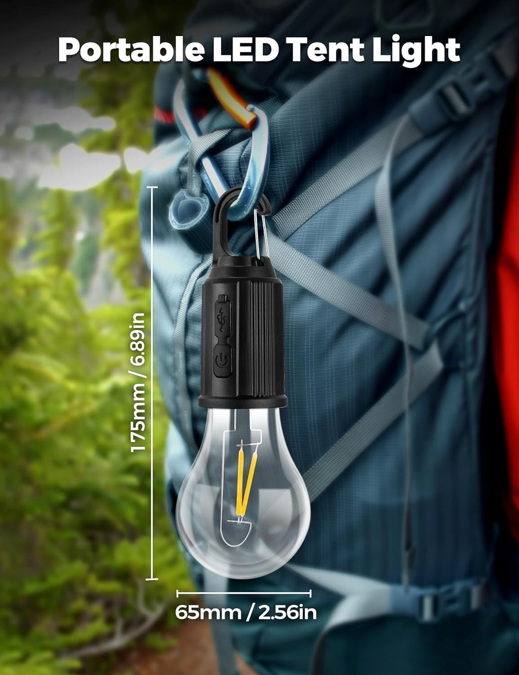 Rechargeable Clip Light Bulb (3 Modes)