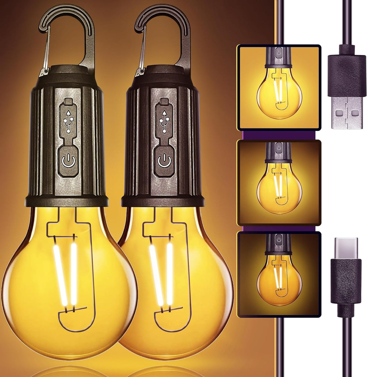 Rechargeable Clip Light Bulb (3 Modes)